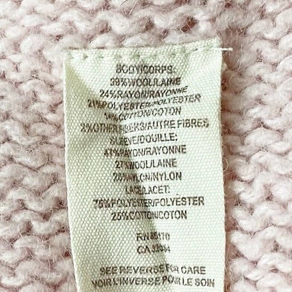 Free People Pinwheel Cardigan Lace Back Long Pink Wool Button Sweater Medium - Picture 10 of 11